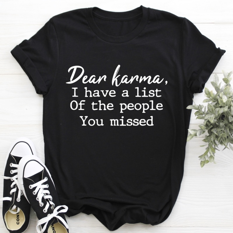 Dear Karma Tee Black Heather S