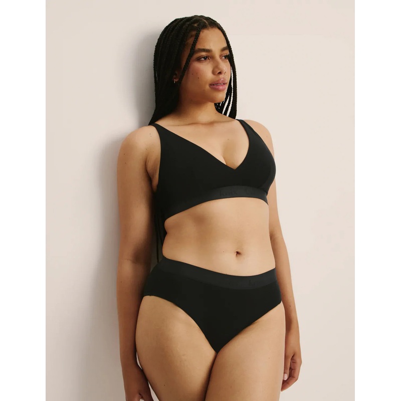Leakproof Logo Modal Rib French Cut Grey XS