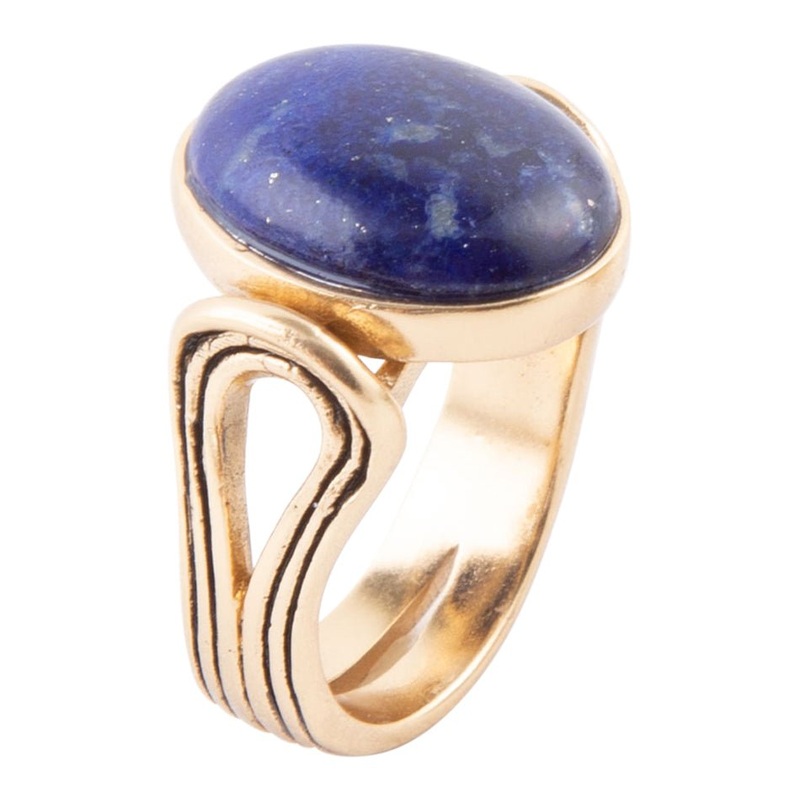Nova Blue Lapis and Golden Bronze Oval Ring 7