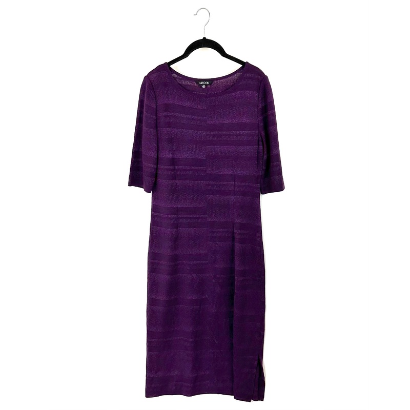 Purple Knit Midi Dress – Size 4-6