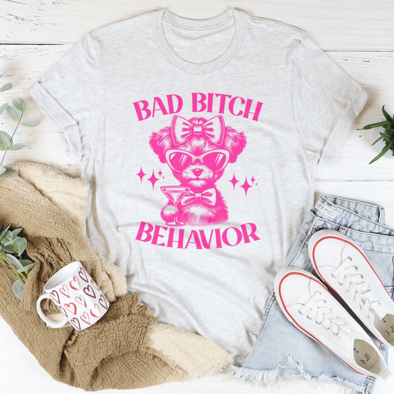 Bad B* Behavior Tee Heather Prism Peach S