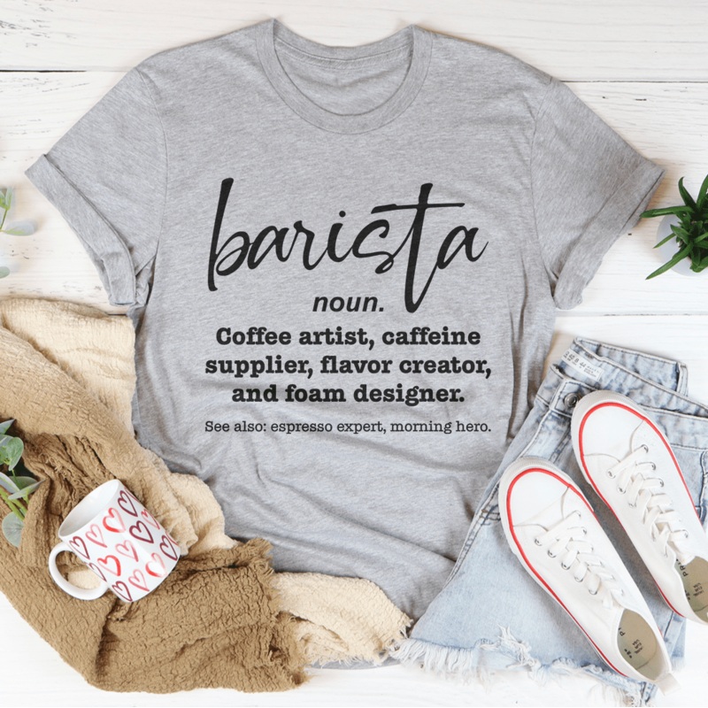 Barista  Coffee Artist Caffeine Supplier Tee Black Heather S