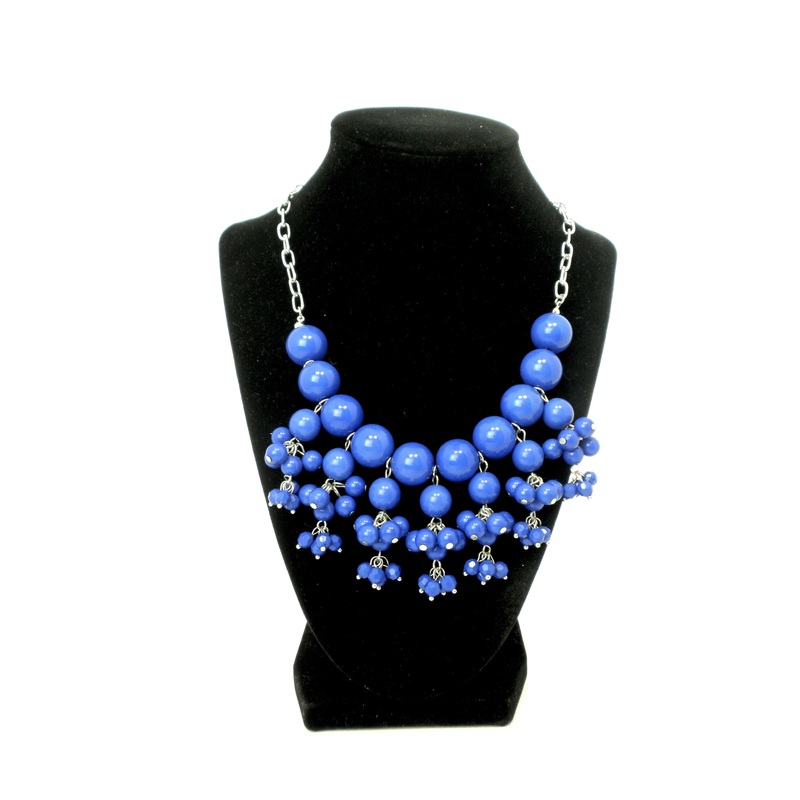 Blue Beaded Statement Necklace