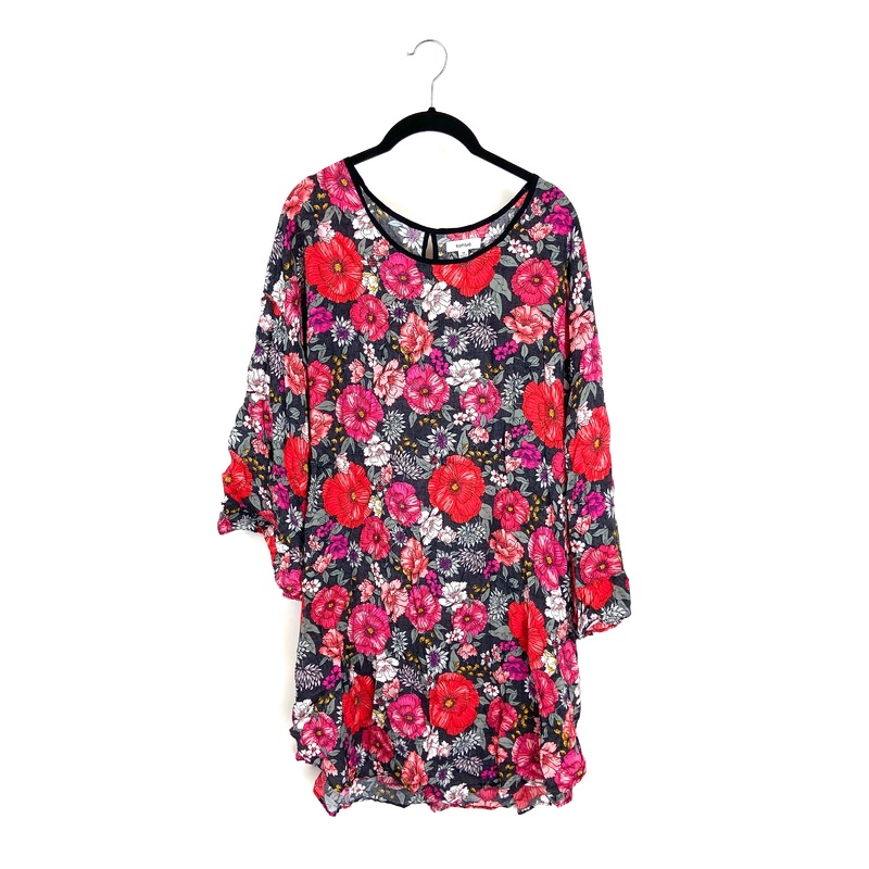 Floral Printed Quarter Sleeve Blouse – Size 1X