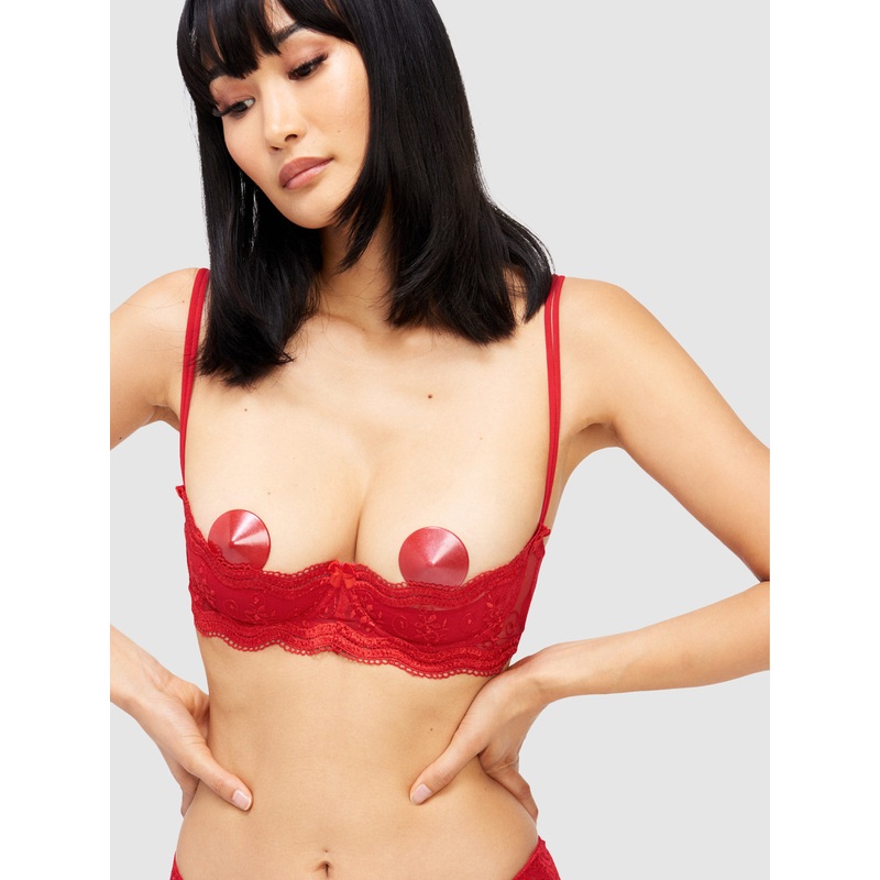 Tammie Open Cup Bra Red S