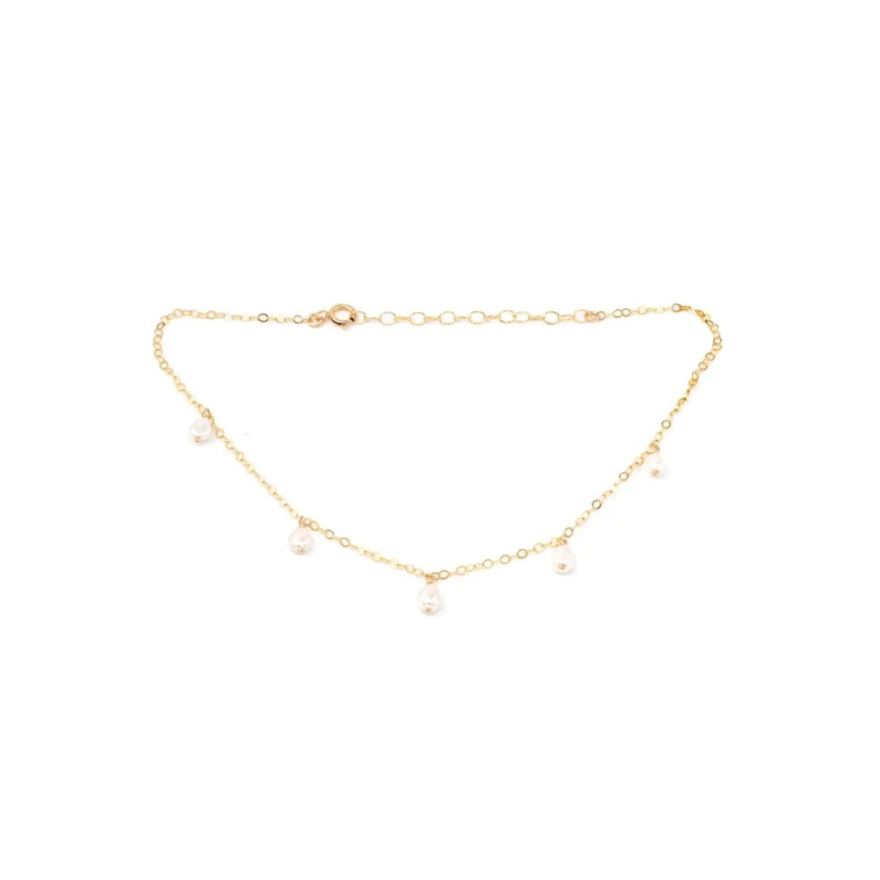 TIHITI GOLD FILLED PEARL ANKLET