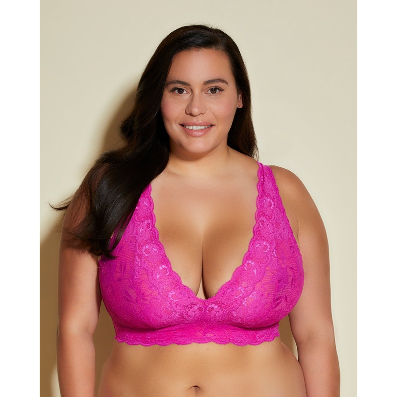 Ultra Curvy Longline-Bralette Plungie Cape Fuchsia XS