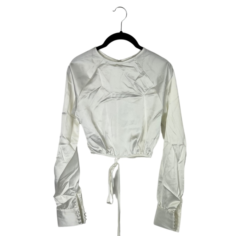 White Sheen Crop Top – Size 2/4 Small