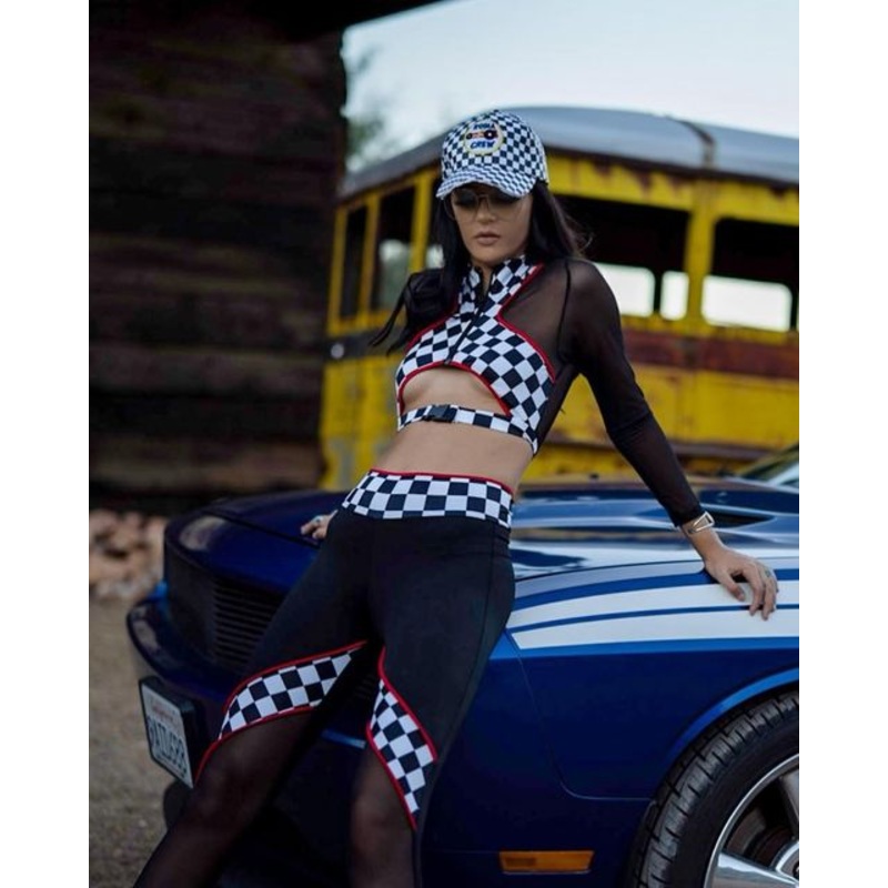 2pc Sexy Race Car Driver Small Black/Red