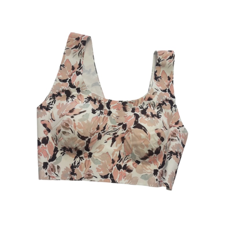 White Pale Floral Sports Bra- Small