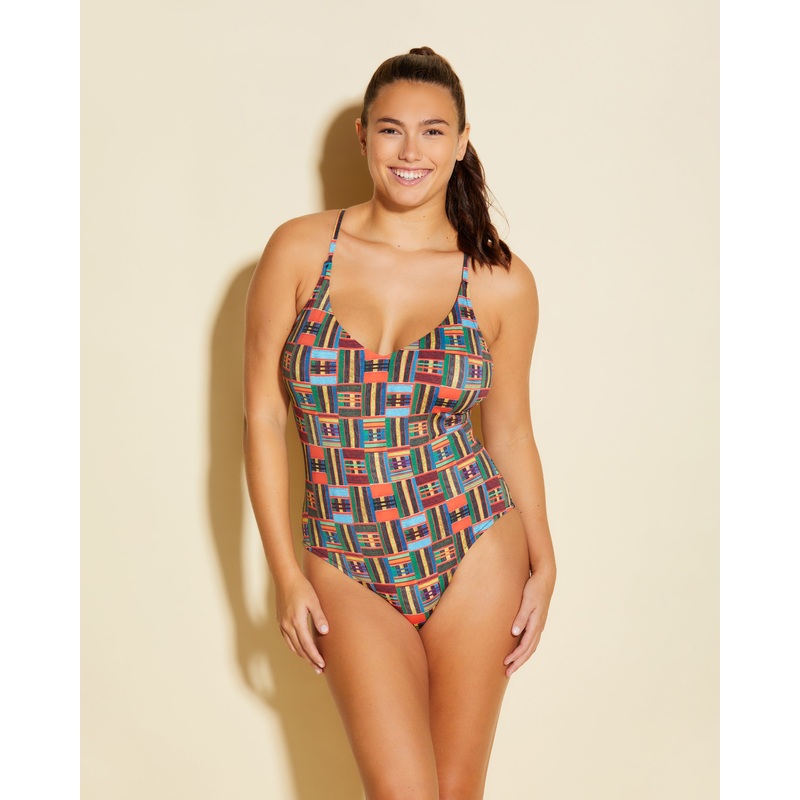 Curvy Strappy One Piece Kente XS
