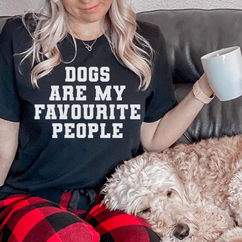 Dogs Are My Favorite People Tee Black Heather S