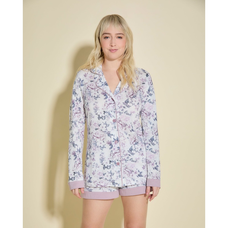 Ensemble De Pyjama Imprim  Manches Longues Et Boxer Wallpaper Floral/Ivory XS
