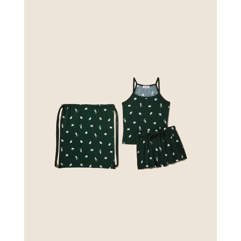 High Neck Tank Top & Short In Bag Mountain S