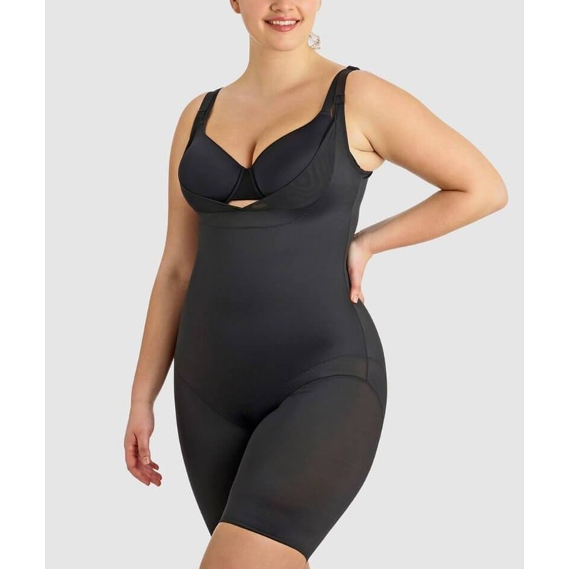 Miraclesuit Adjustable Fit Long Leg Singlette – Black