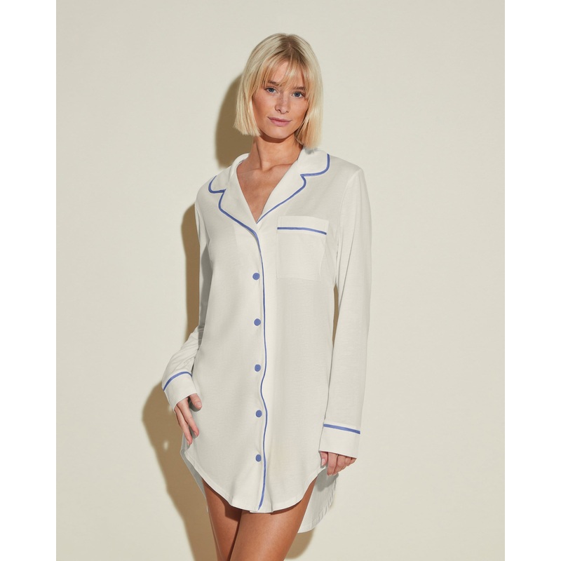 Nachthemd Moon Ivory/Portofino Blue XS