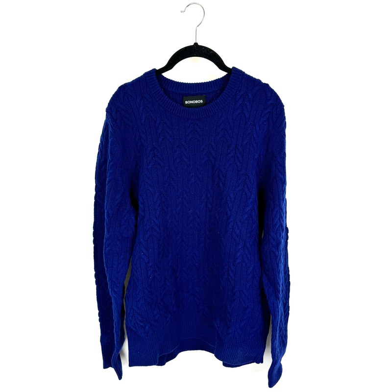 Royal Blue Cable Knit Sweater – Mens Medium/Womens Large