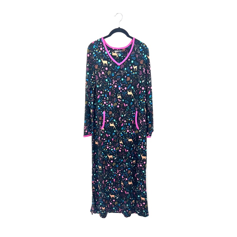 Black Printed Lounge Dress – Size 6/8 Size 6/8