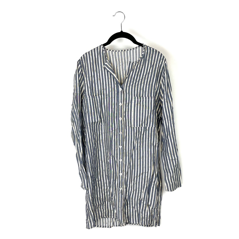 Blue and Gold Button Down – Small