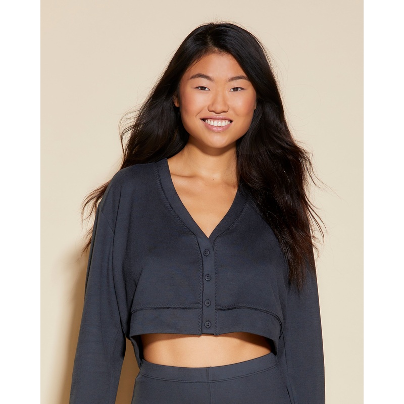 Crdigan Cropped Cuadrado Negro XS