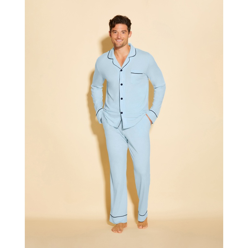Ensemble De Pyjama Classique  Manches Longues Et Pantalon Pour Hommes Aasmani Blue/Navy Blue S