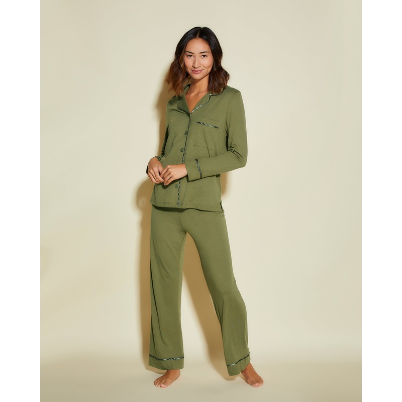 Ensemble Pyjama Haut  Manches Longues Et Pantalon, Petite Aloe/Aloe PS