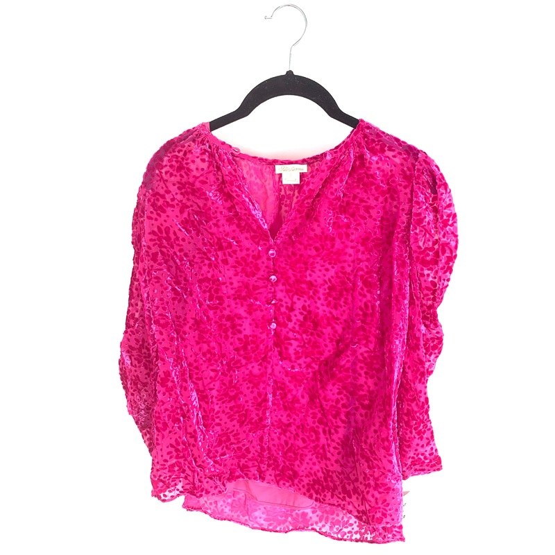 Hot Pink Floral Blouse – Size 4/6