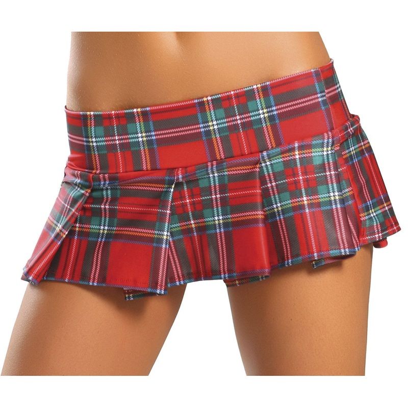 Pleated Red Plaid School Girl Skirt Small/Medium