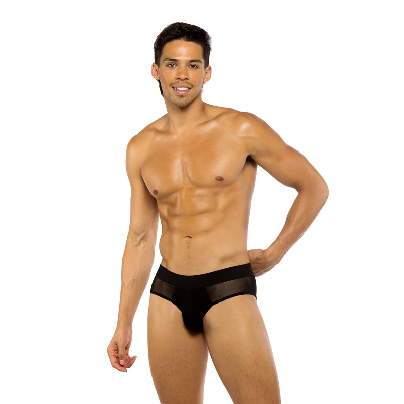 Sheer Peek-A-Boo Briefs Black Small