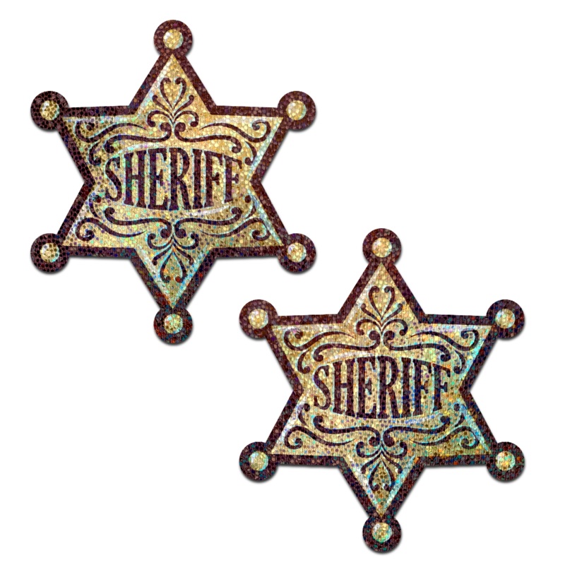 Sheriff Star: Glittering Golden Sheriff’s Badge Nipple Pasties by Pastease