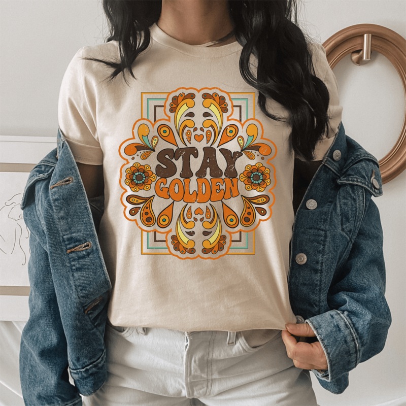Stay Golden Tee Heather Dust S
