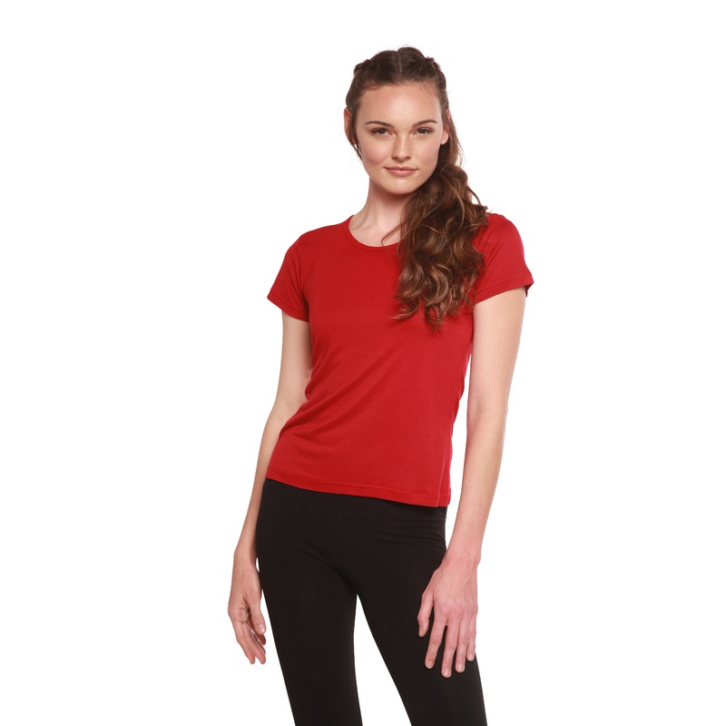 Women’s 100% Bamboo Viscose Scoop Neck Short Sleeve T-Shirt Medium Black