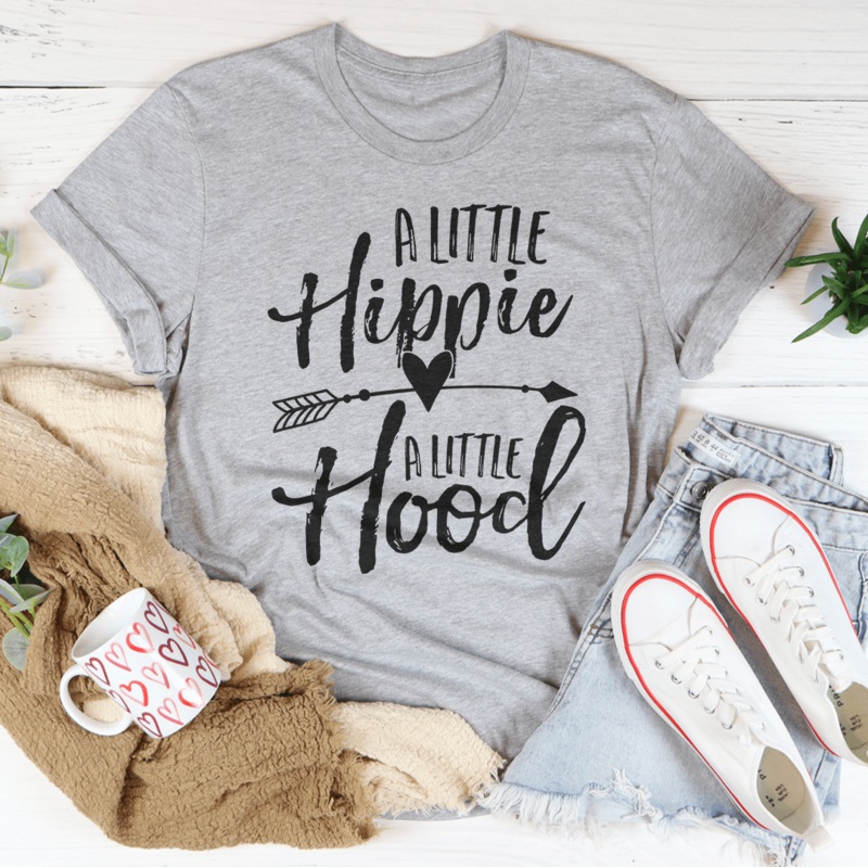 A little hippie a little hood Tee Mustard S