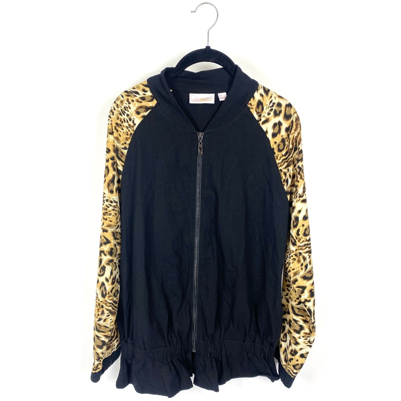 Black And Cheetah Print Jacket – Small/Medium