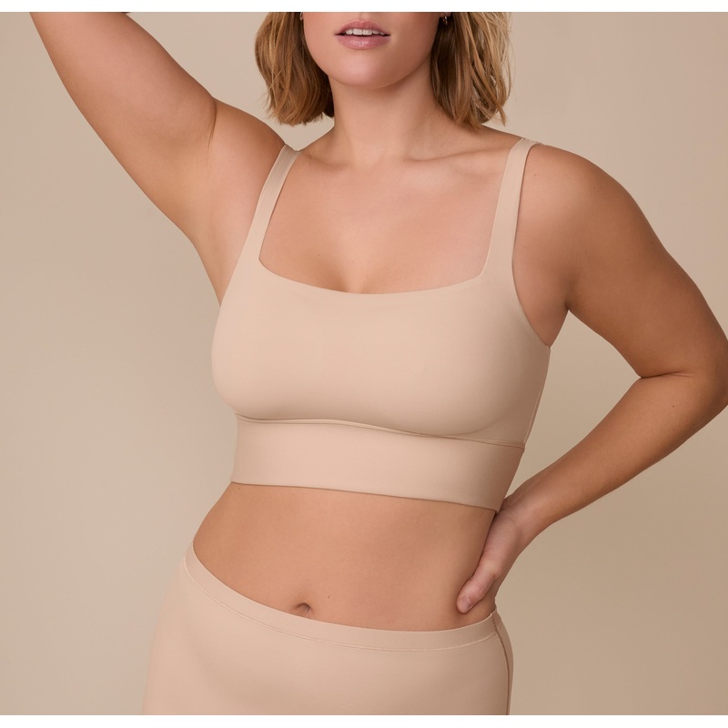 Bliss Square Neck Bralette – Beige Beige XS
