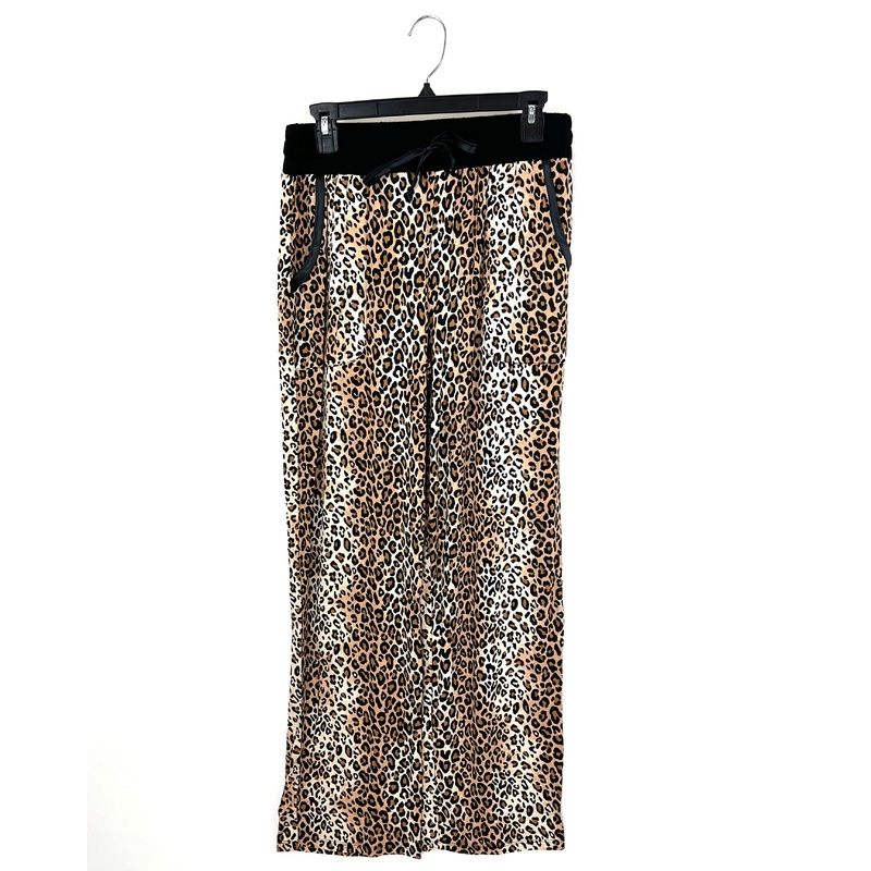 Cheetah Print Lounge Pants with Black Waistband – Size 4/6