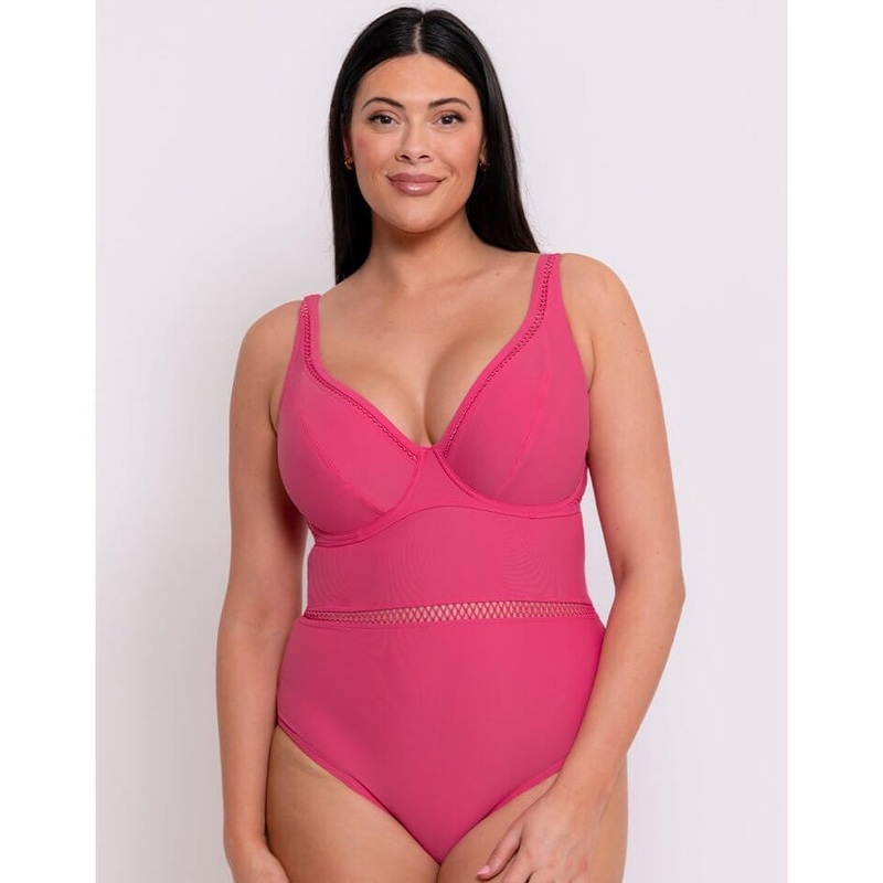 Curvy Kate First Class Plunge Swimsuit – Pink 32D