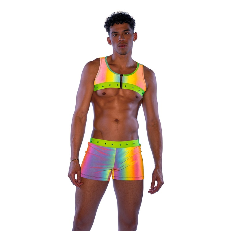 Shine Bright Reflective Shorts Small Multi/Lime