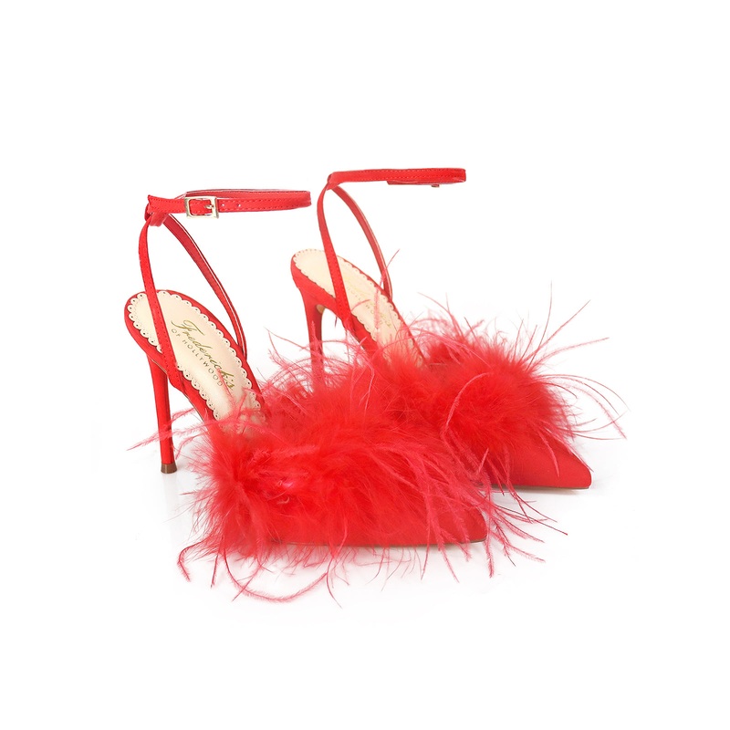 Valerie Feather Pump Red 5.5
