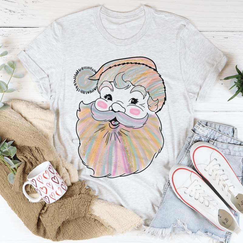 Watercolor Santa Tee Ash S