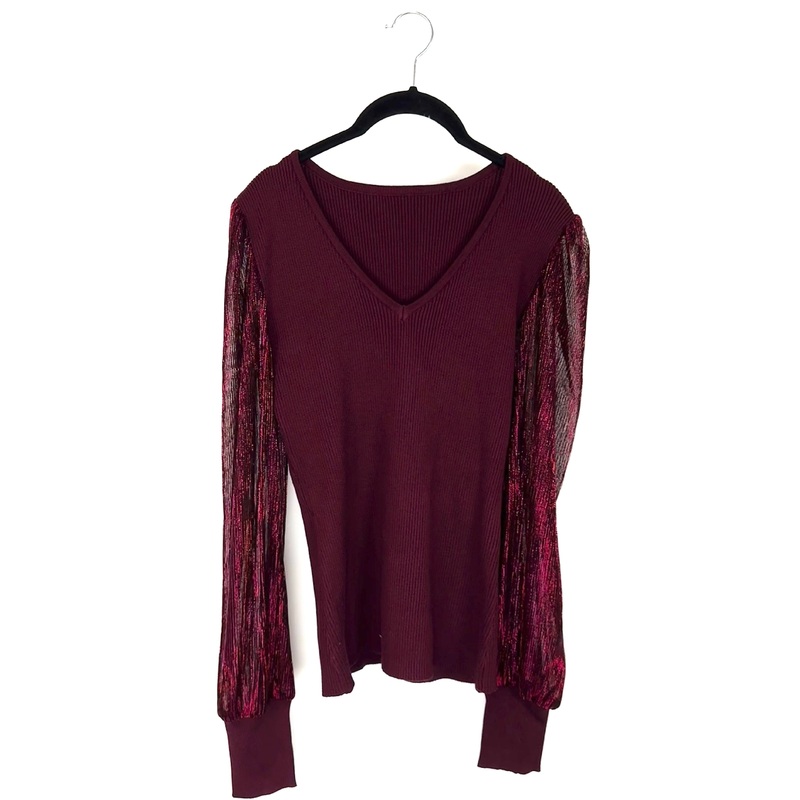 Burgundy Red Long Sleeve Top – Size 6/8