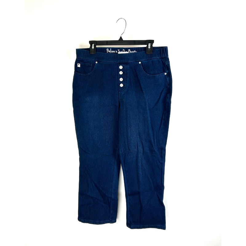 Dark Indigo Flexible Straight Leg Crop Jeans – Size 12