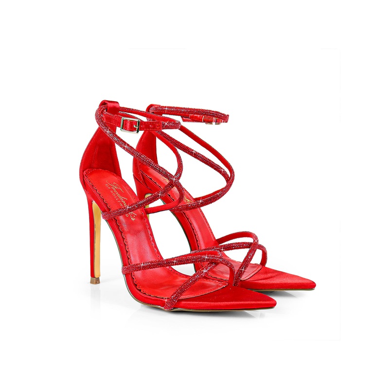 Laurent Rhinestone Heel Red 5.5