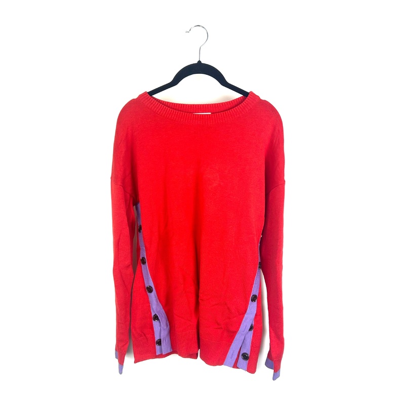 Red-Orange Boatneck Sweater – Size 6/8