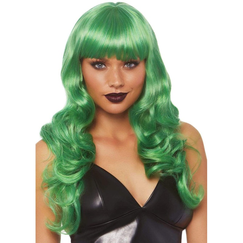 24 Inch Misfit Long Wavy Bang Wig – Green