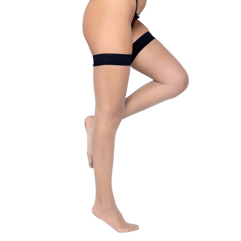 Colored Stay up Stockings One Size Black