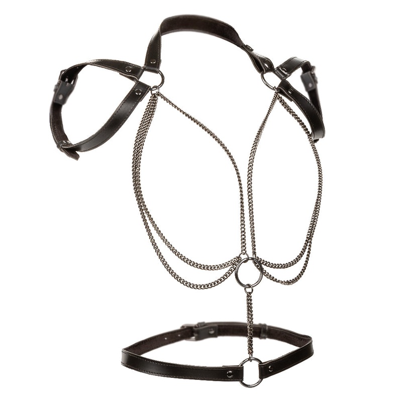 Euphoria Collection Plus Size Multi Chain Halter – Black