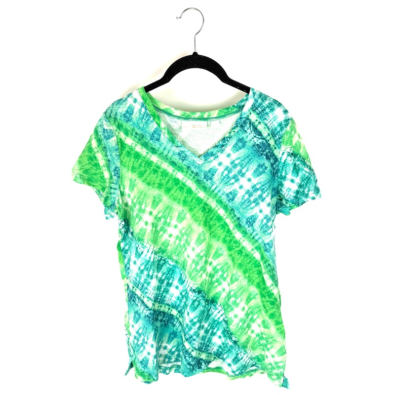 Green And Blue Abstract Tie Dye T-Shirt – Size 6/8