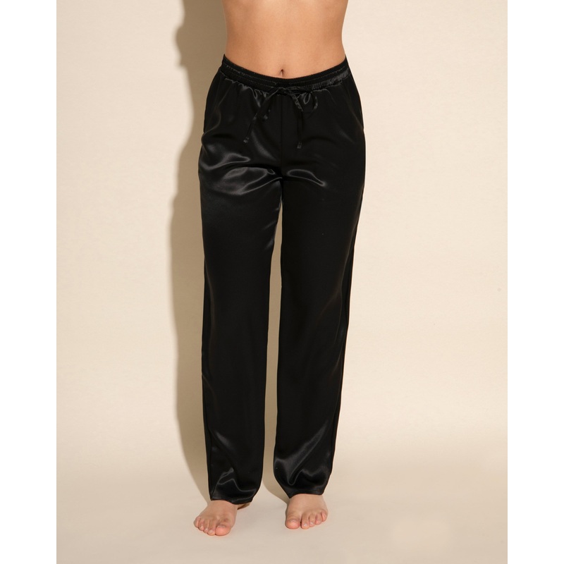 Pantalones De Seda Negro S