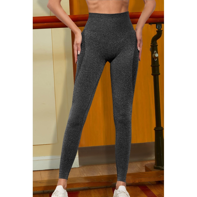 Wide Waistband Sports Leggings Charcoal S